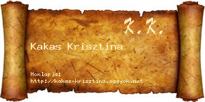 Kakas Krisztina névjegykártya